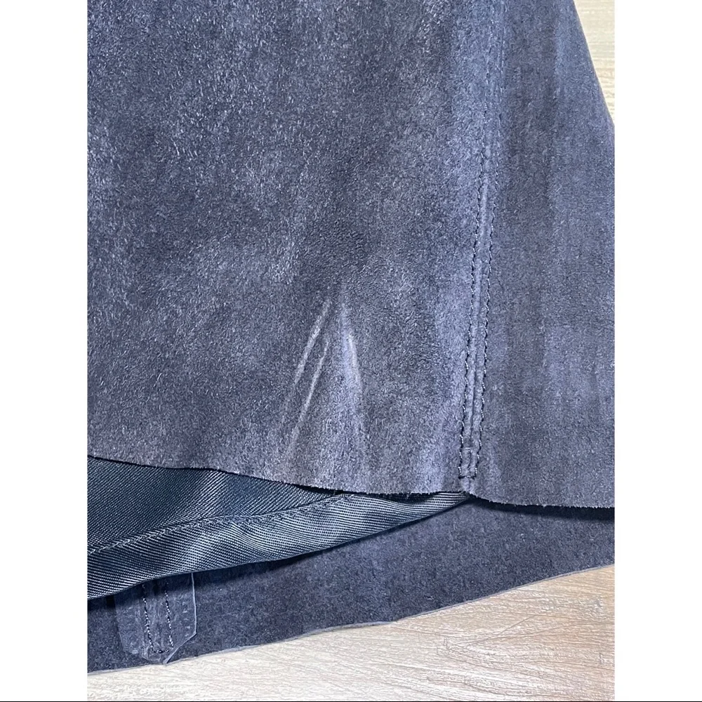Bagatelle Genuine Leather Suede High Rise Mini Skirt Blue Size XS